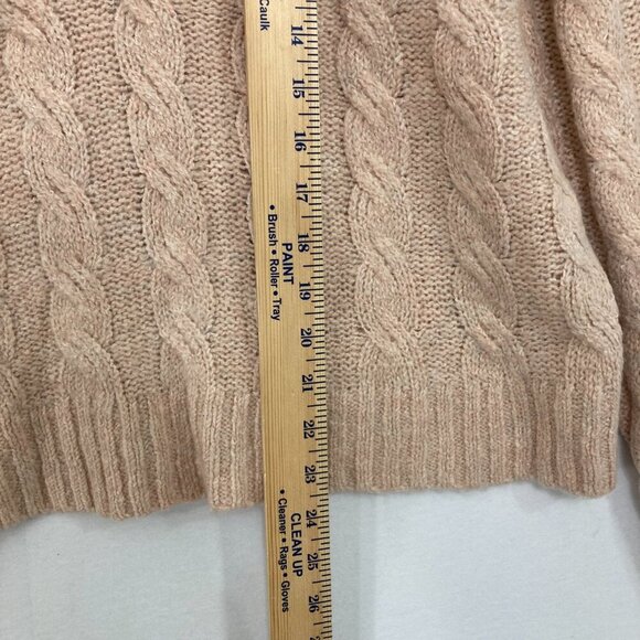 New American Eagle size Small Mauve Tan Cable Knit Hooded Oversized Sweater - Picture 5 of 10